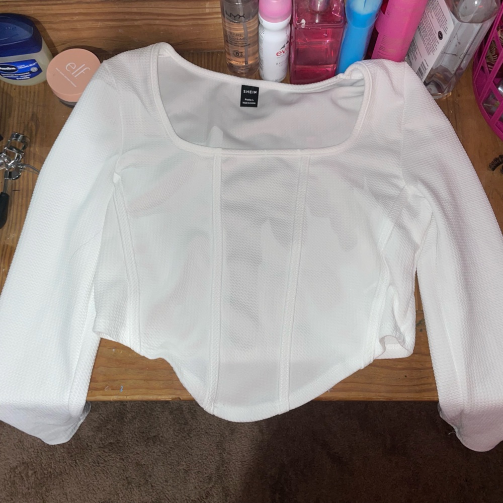 Shein Long Sleeve Cropped Top